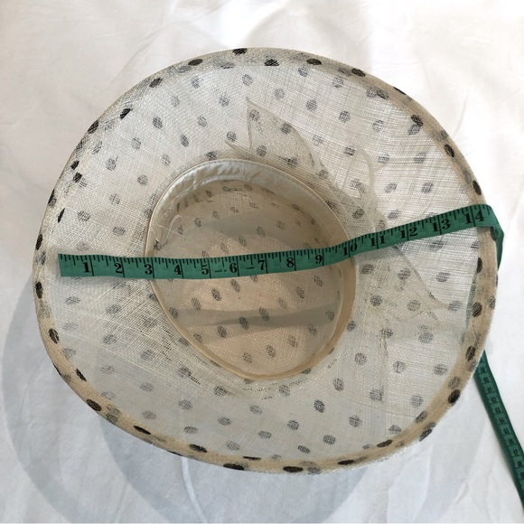 Polka Dot Straw Hat with 3D Flower - Picture 6 of 10